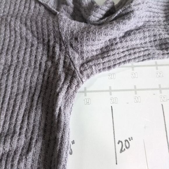 It's Our Time Sweater Womens XL Gray Ribbed Distressed Relaxed Long Sleeve - Picture 7 of 8